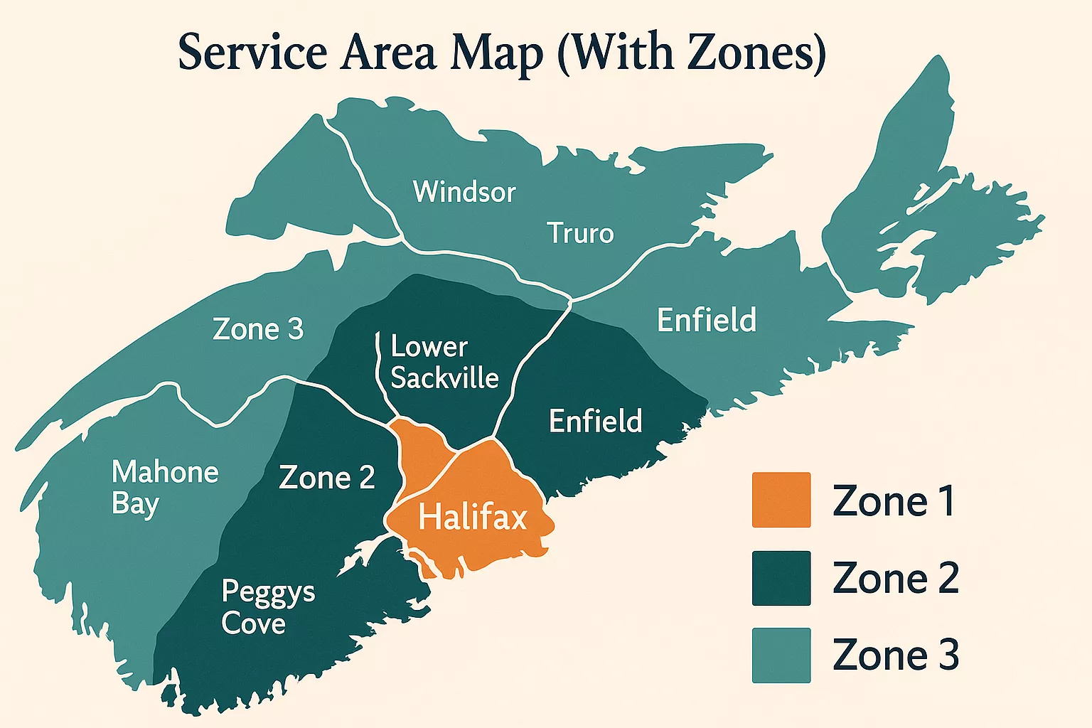MAGNA AIR Service Area Map With Zones